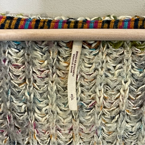 Free People Highland V Neck Oversized Sweater Size S Slouchy Chunky Space Knit - Picture 9 of 13